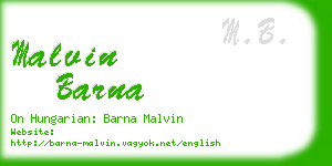 malvin barna business card